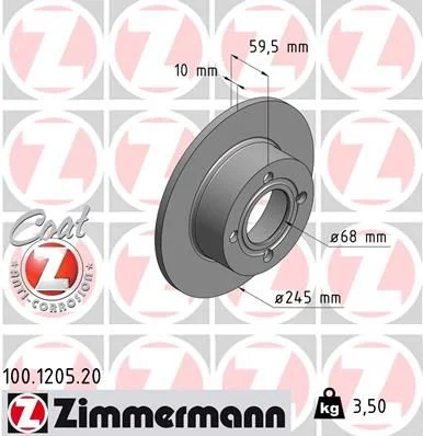 Zavorni disk ZIMMERMANN 100.1205.20