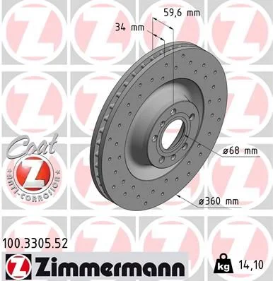 Zavorni disk ZIMMERMANN 100.3305.52