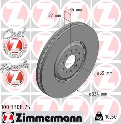Stabdžių diskas ZIMMERMANN 100.3308.75