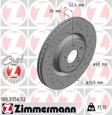 Zavorni disk ZIMMERMANN 100.3356.52