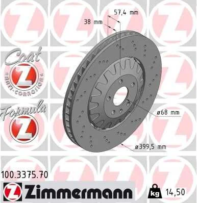 Stabdžių diskas ZIMMERMANN 100.3375.70