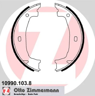 Komplet zavornih čeljusti, parkirna zavora ZIMMERMANN 10990.103.8
