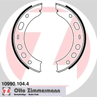 Komplet zavornih čeljusti, parkirna zavora ZIMMERMANN 10990.104.4