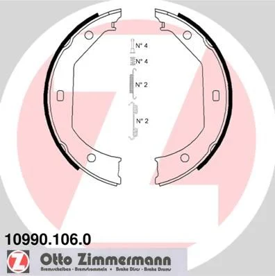 Brake Shoe Set, parking brake ZIMMERMANN 10990.106.0