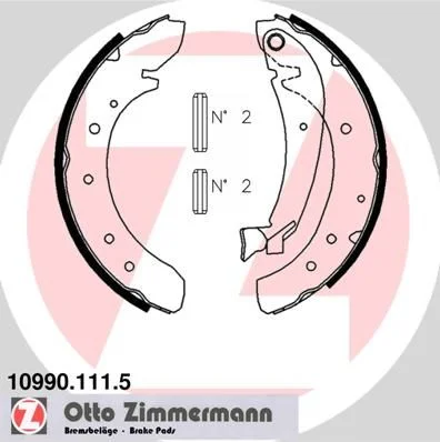 Komplet zavornih čevljev ZIMMERMANN 10990.111.5