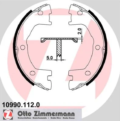 Komplet zavornih čeljusti, parkirna zavora ZIMMERMANN 10990.112.0