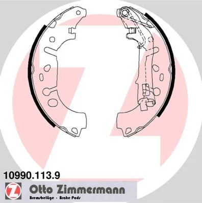 Komplet zavornih čevljev ZIMMERMANN 10990.113.9