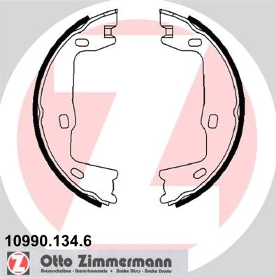 Komplet zavornih čeljusti, parkirna zavora ZIMMERMANN 10990.134.6