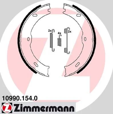 Komplet zavornih čeljusti, parkirna zavora ZIMMERMANN 10990.154.0