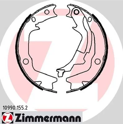 Komplet zavornih čeljusti, parkirna zavora ZIMMERMANN 10990.155.2