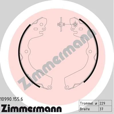 Komplet zavornih čeljusti, parkirna zavora ZIMMERMANN 10990.155.6