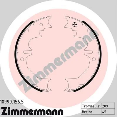 Komplet zavornih čeljusti, parkirna zavora ZIMMERMANN 10990.156.5
