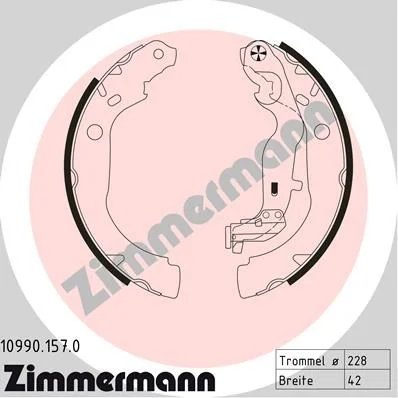Komplet zavornih čevljev ZIMMERMANN 10990.157.0
