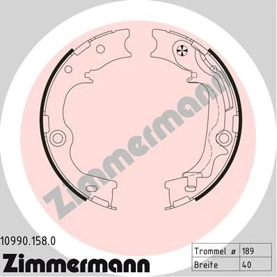 Komplet zavornih čeljusti, parkirna zavora ZIMMERMANN 10990.158.0