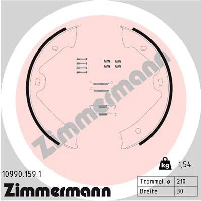 Komplet zavornih čeljusti, parkirna zavora ZIMMERMANN 10990.159.1
