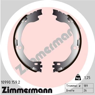 Brake Shoe Set, parking brake ZIMMERMANN 10990.159.2