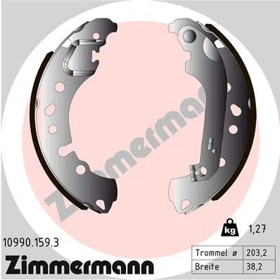 Komplet zavornih čevljev ZIMMERMANN 10990.159.3