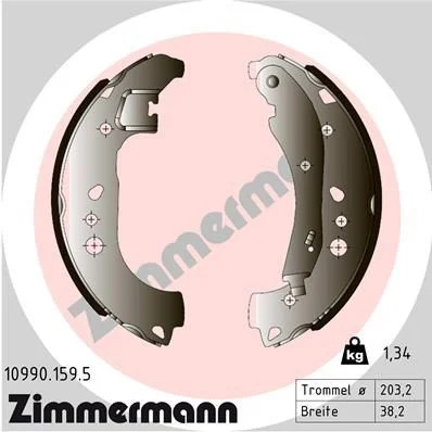 Komplet zavornih čevljev ZIMMERMANN 10990.159.5