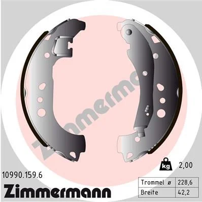 Komplet zavornih čevljev ZIMMERMANN 10990.159.6