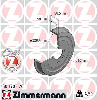 Zavorni boben ZIMMERMANN 150.1703.20