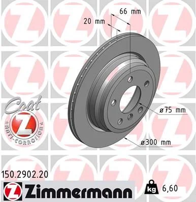 Stabdžių diskas ZIMMERMANN 150.2902.20