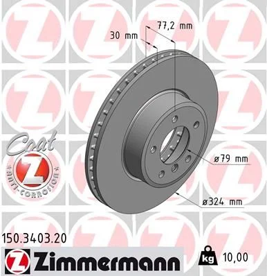 Stabdžių diskas ZIMMERMANN 150.3403.20