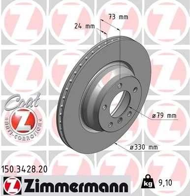 Stabdžių diskas ZIMMERMANN 150.3428.20