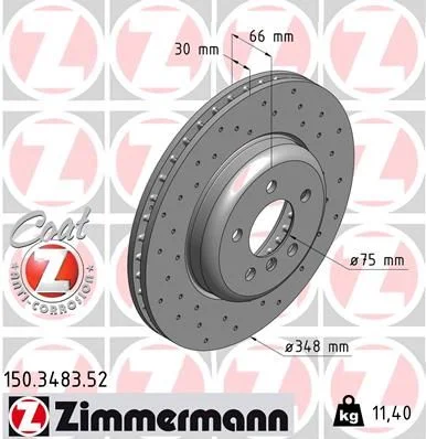 Stabdžių diskas ZIMMERMANN 150.3483.52