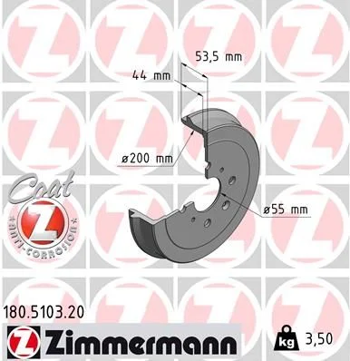 Zavorni boben ZIMMERMANN 180.5103.20