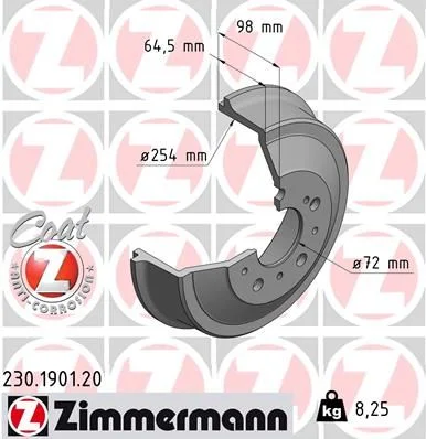 Zavorni boben ZIMMERMANN 230.1901.20