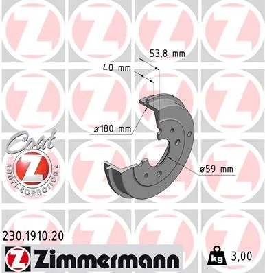 Zavorni boben ZIMMERMANN 230.1910.20