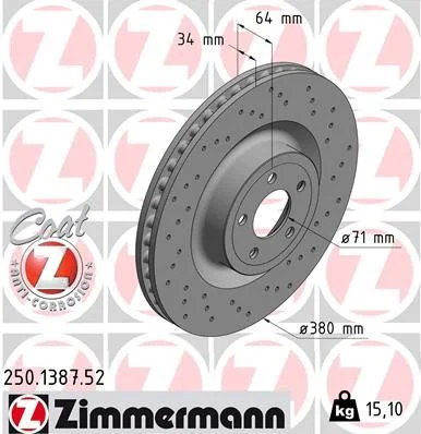 Zavorni disk ZIMMERMANN 250.1387.52