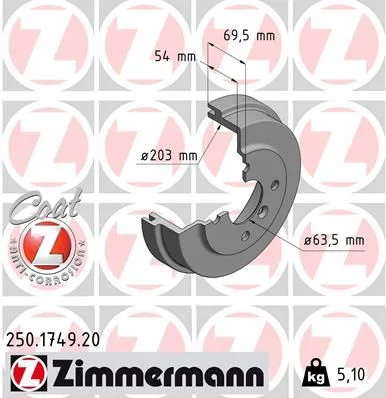 Zavorni boben ZIMMERMANN 250.1749.20