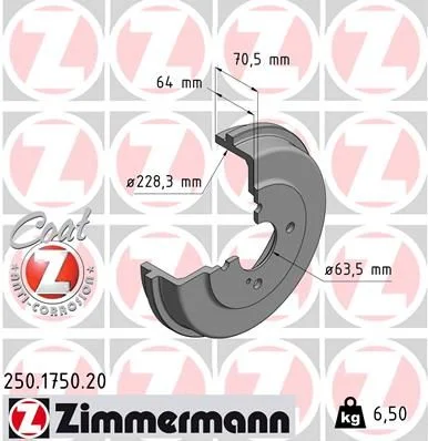 Zavorni boben ZIMMERMANN 250.1750.20