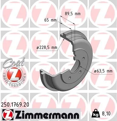 Zavorni boben ZIMMERMANN 250.1769.20