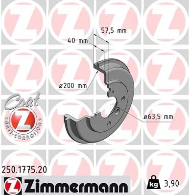 Zavorni boben ZIMMERMANN 250.1775.20