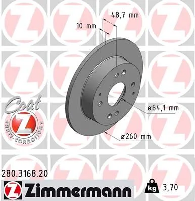Zavorni disk ZIMMERMANN 280.3168.20
