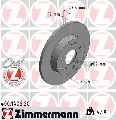 Zavorni disk ZIMMERMANN 400.1406.20