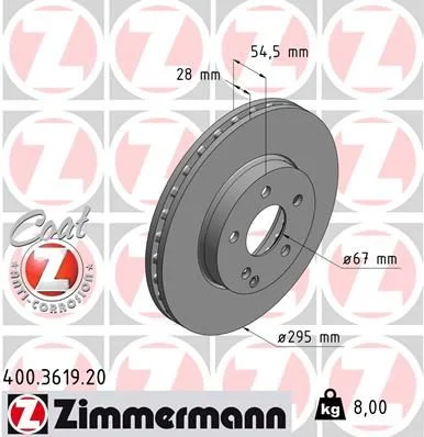 Zavorni disk ZIMMERMANN 400.3619.20