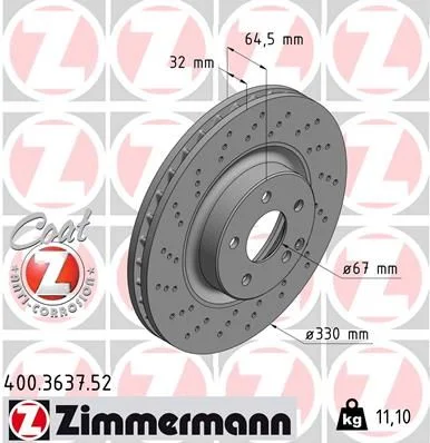 Zavorni disk ZIMMERMANN 400.3637.52