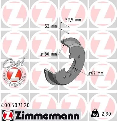 Zavorni boben ZIMMERMANN 400.5071.20