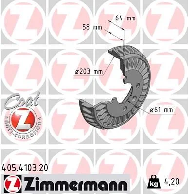Zavorni boben ZIMMERMANN 405.4103.20