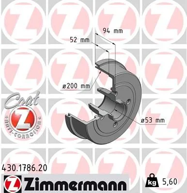 Zavorni boben ZIMMERMANN 430.1786.20