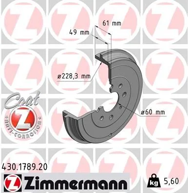 Zavorni boben ZIMMERMANN 430.1789.20