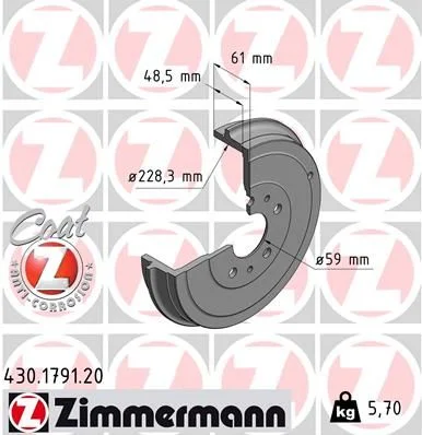 Zavorni boben ZIMMERMANN 430.1791.20