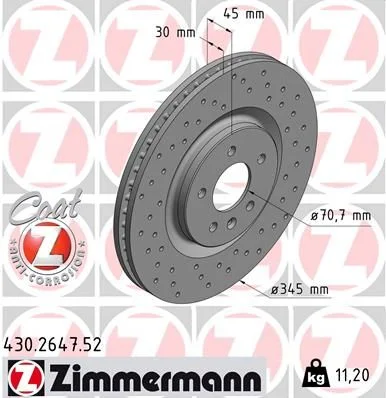 Brake Disc ZIMMERMANN 430.2647.52