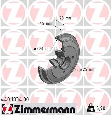 Zavorni boben ZIMMERMANN 440.1834.00