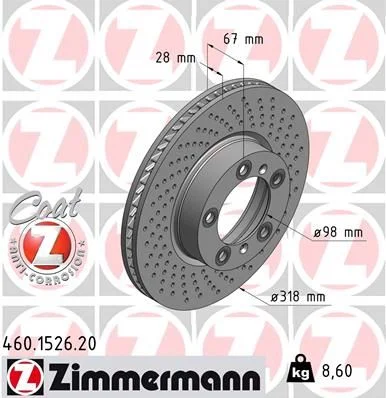 Zavorni disk ZIMMERMANN 460.1526.20