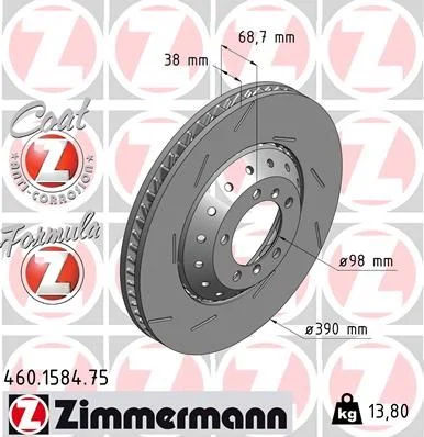 Stabdžių diskas ZIMMERMANN 460.1584.75