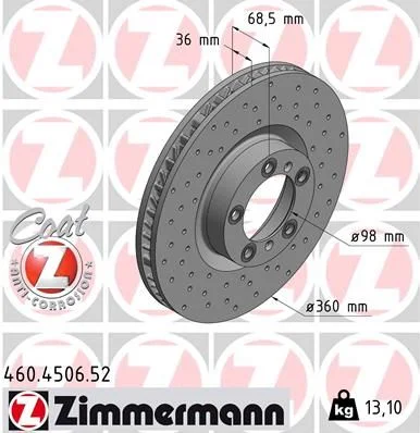 Zavorni disk ZIMMERMANN 460.4506.52